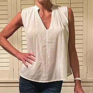 Ulla Johnson white sleeveless top with knit detail